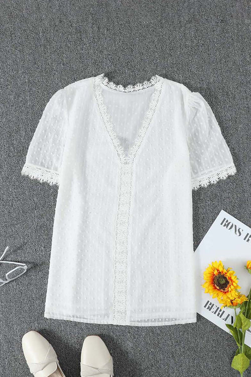 Swiss Dot Lace Top - 5 Colors