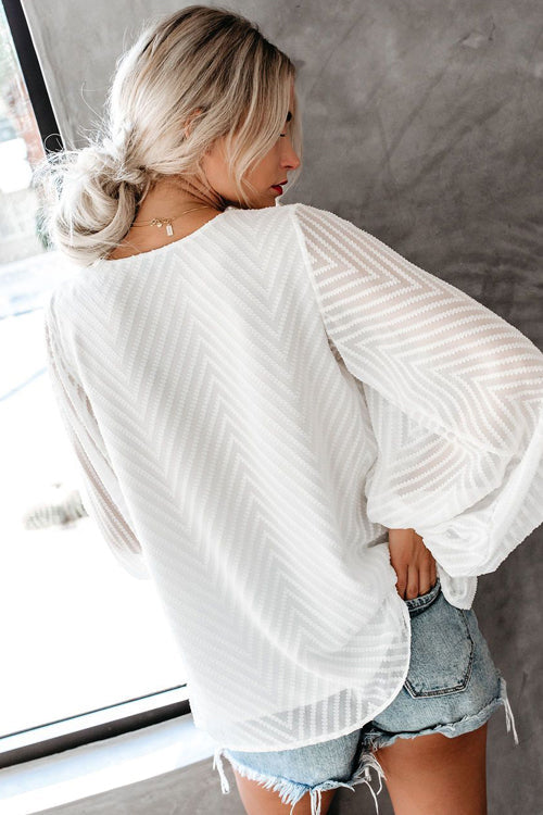 Frills Balloon Sleeve Lace Top - 2 Colors