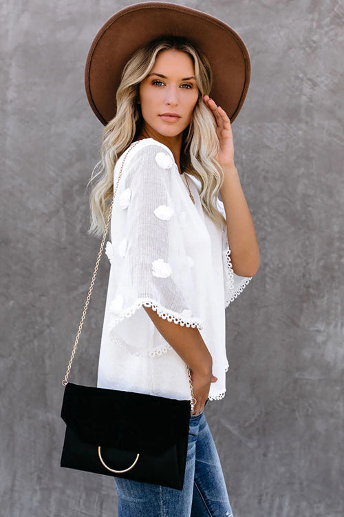 Swiss Dot Half Sleeve Top - 5 Colors