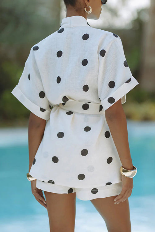 Polka Dots Short Sleeve Suit
