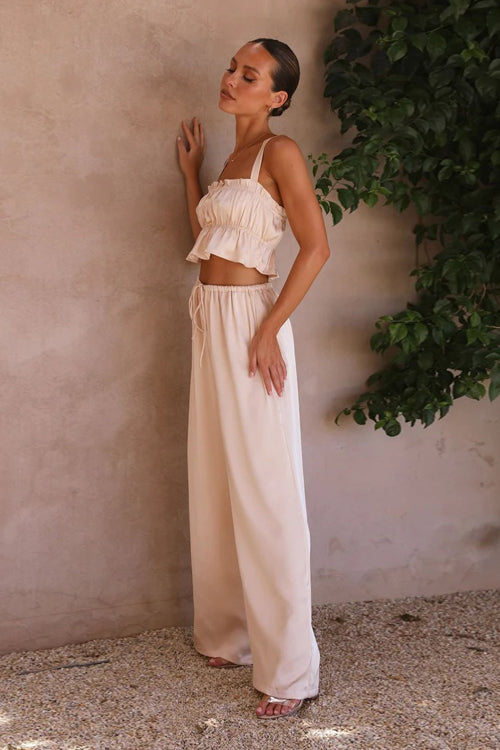 Sleeveless Wide-Leg Two-Piece Set - 5 Colors