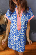 Striped Patchwork Shift Mini Dress
