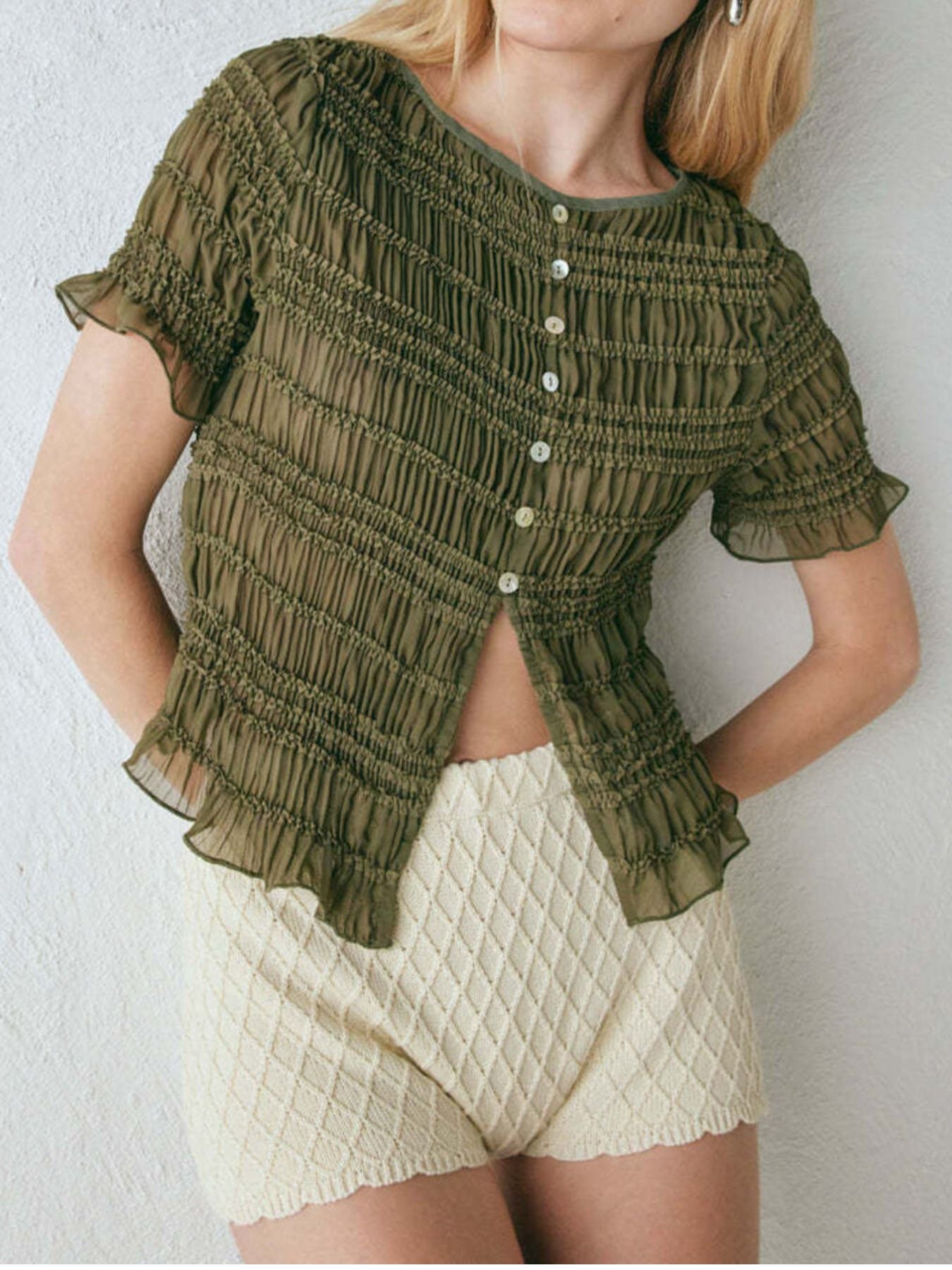 Boho Chic Smocked Top and Maxi Skirt Set