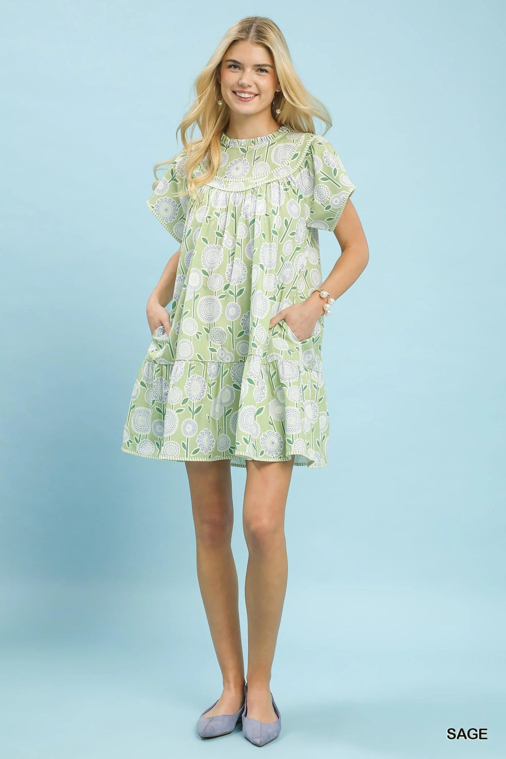 Floral Print Tiered Babydoll Dress