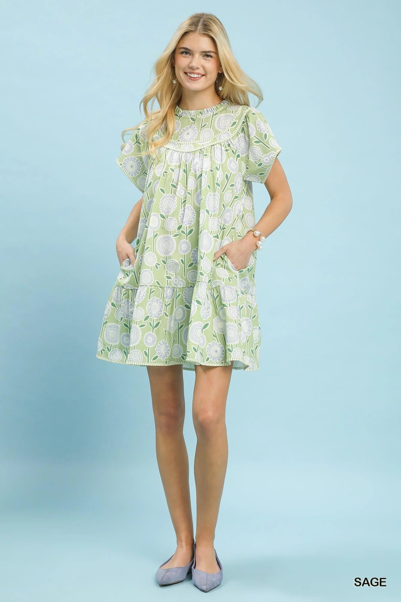 Floral Print Tiered Babydoll Dress