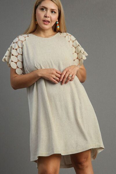 Full Size Round Neck Mini Dress Plus Size