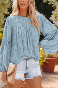 Floral Jacquard Long Sleeve Top - 5 Colors