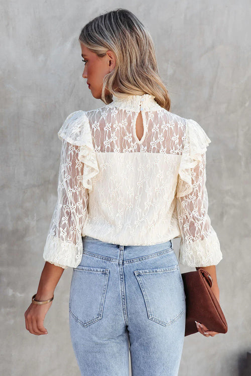 Lace Ruffled Top - 3 Colors