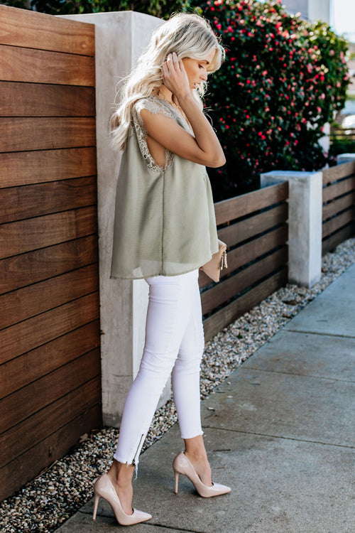 Lace V-neck Two-Piece Top - 4 Colors