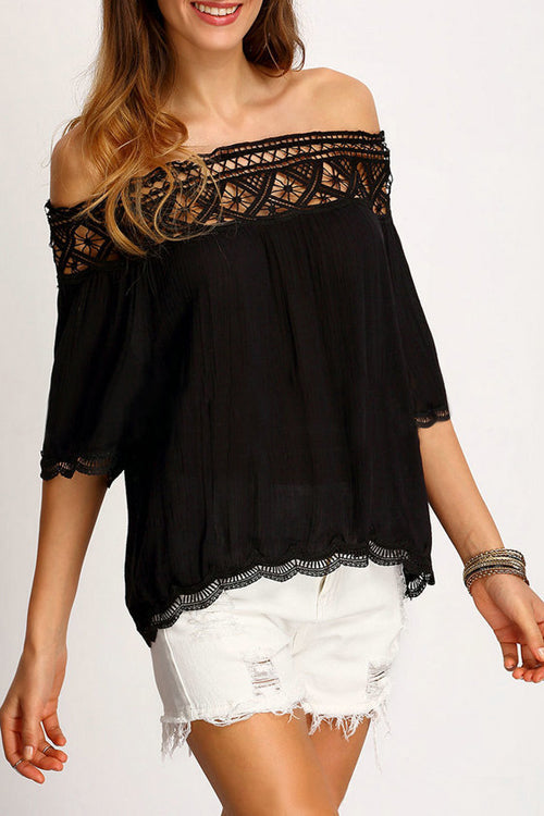Off the Shoulder Eyelet Top - 3 Colors