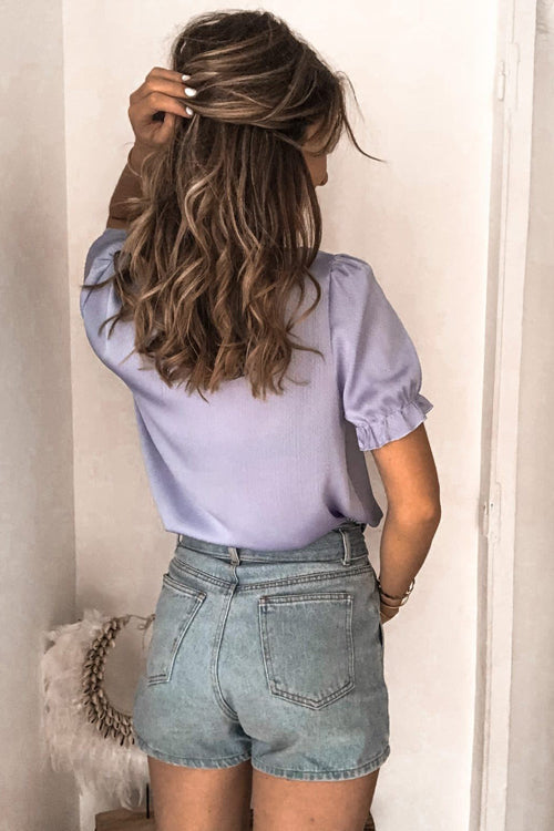 Lace Ruffled Short Sleeve Top - 3 Colors