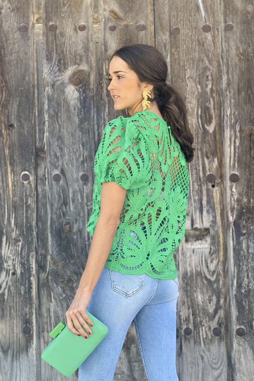 Hollow-Out Short Sleeve Top - 4 Colors