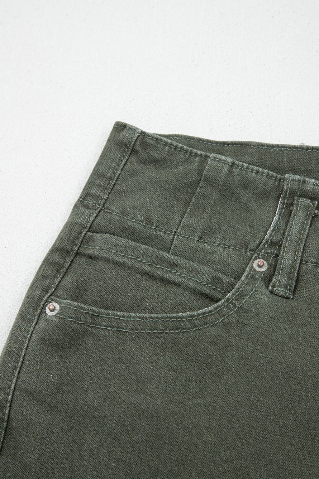 2-Button High Waist Flared Bottom Jeans