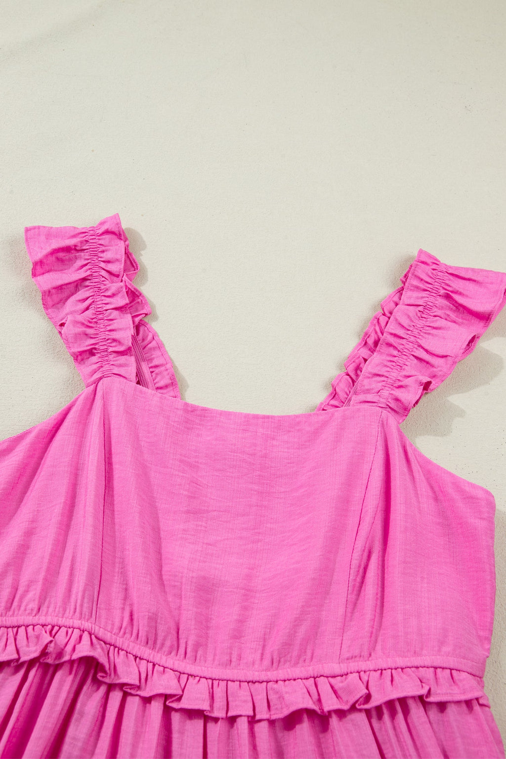 Ruffle Trim Sleeveless Maxi Dress