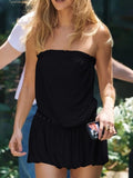 Frill Strapless Mini Dress