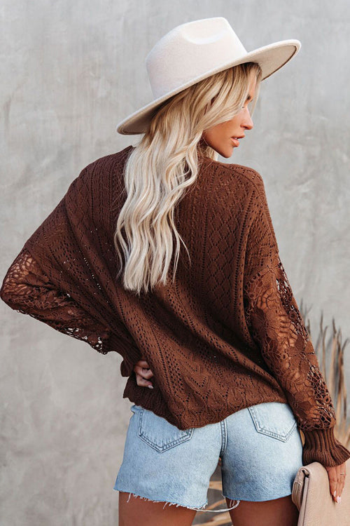 Lace Hollow-Out Knit Sweater