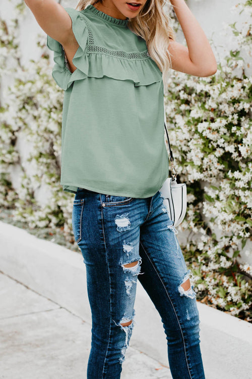 Ruffled Short Sleeve Top - 5 Colors