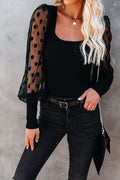 Dotted Up Sheer Long Sleeve Top