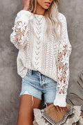 Lace Hollow-Out Knit Sweater