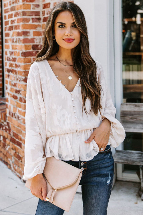 Embroidery Button-Up Top - 2 Colors
