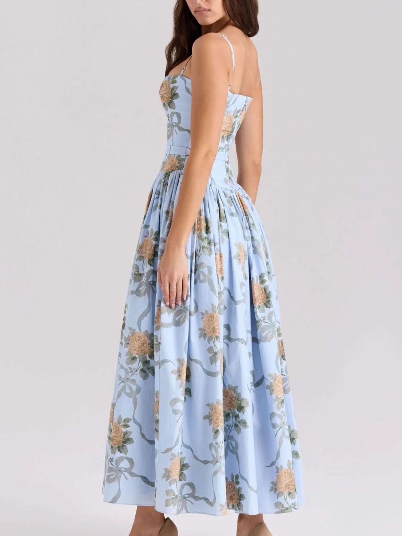Floral Print Square Neck Cami Maxi Dress