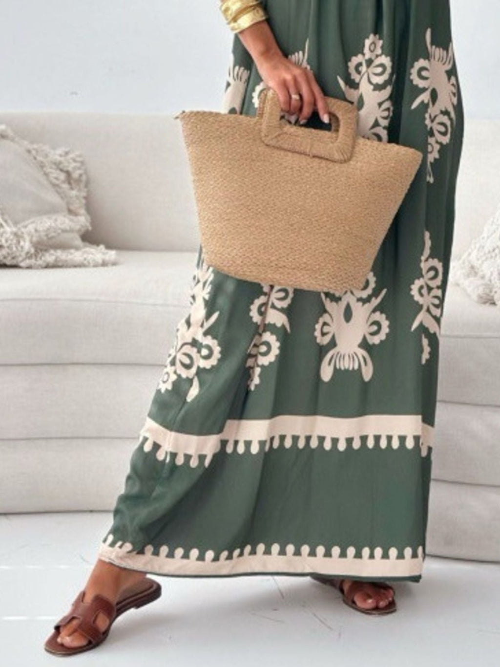 Printed Sleeveless Maxi Dress