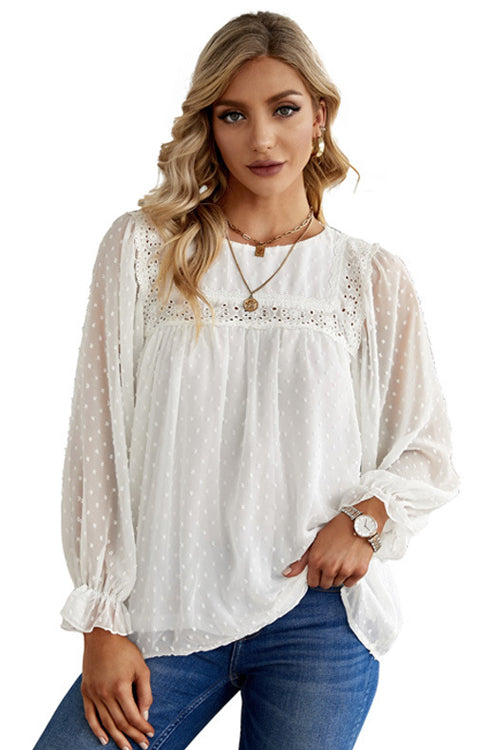 Swiss Dot Lace Top - 6 Colors