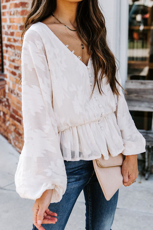 Embroidery Button-Up Top - 2 Colors
