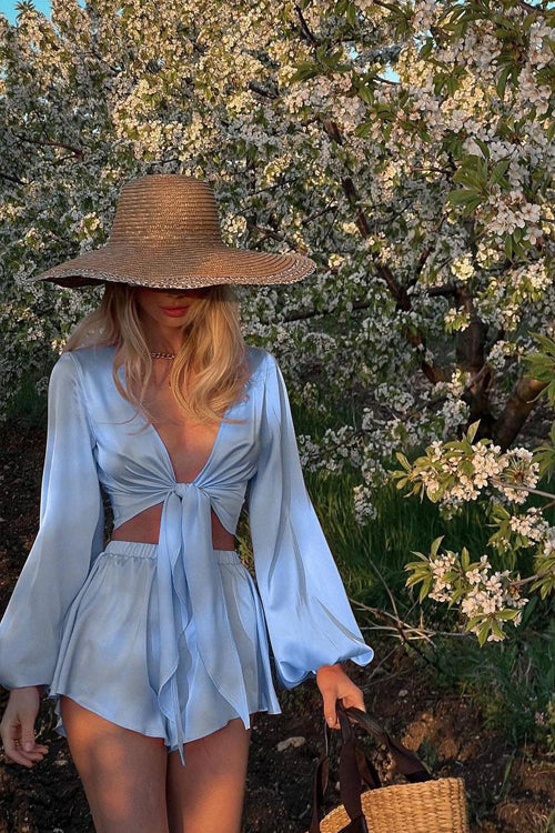 Tied-Up Long Sleeve Suit - 5 Colors