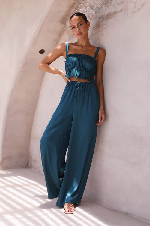 Sleeveless Wide-Leg Two-Piece Set - 5 Colors