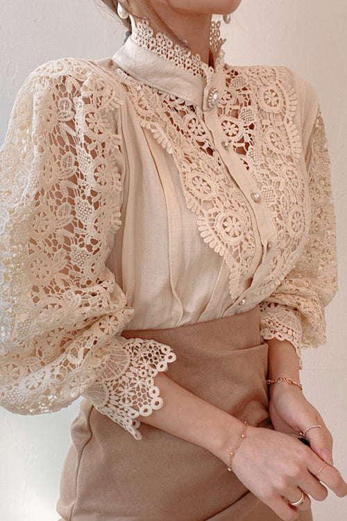 Lace Button Up Top - 3 Colors