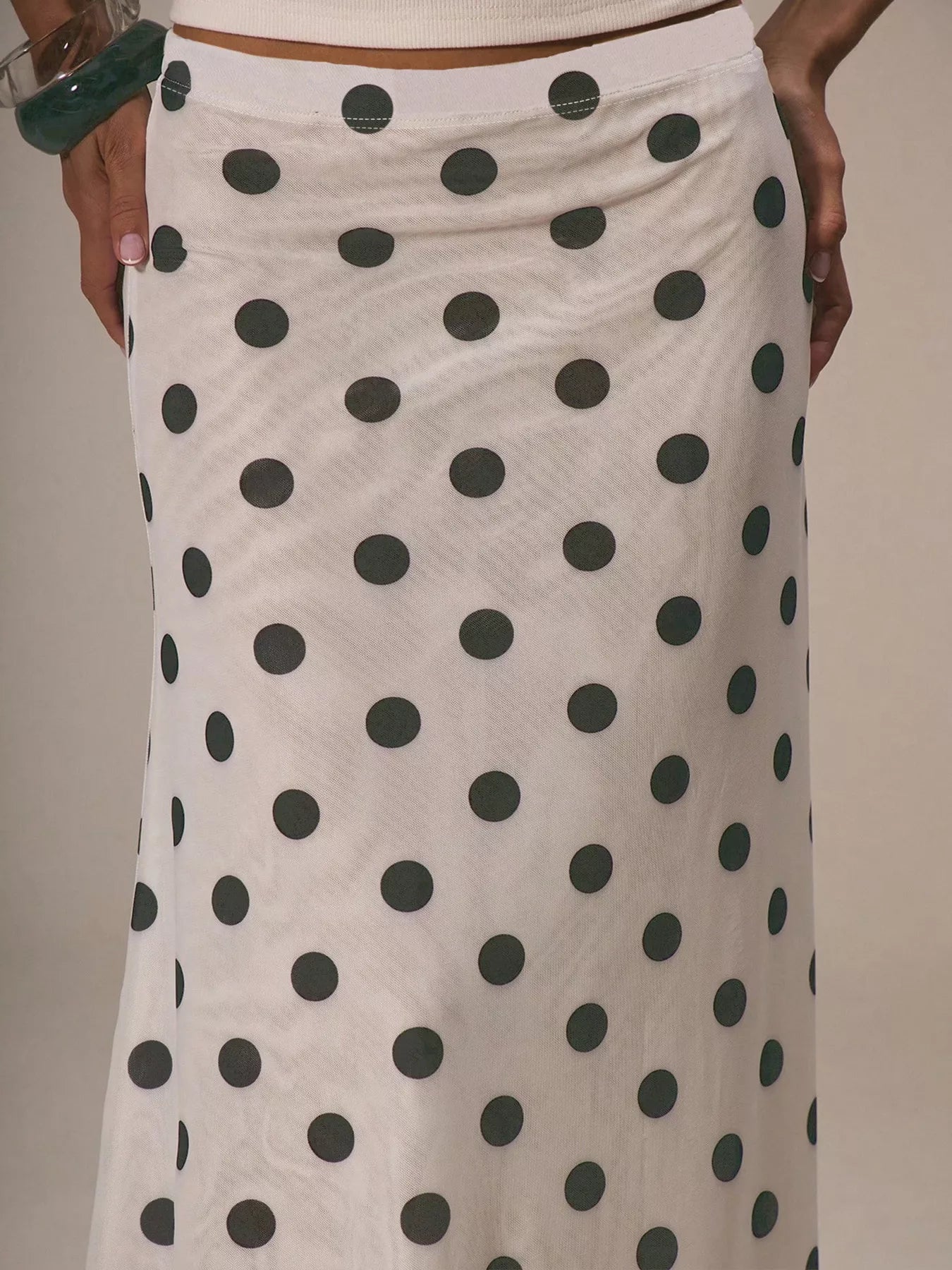 Polka Dot Midi Skirt