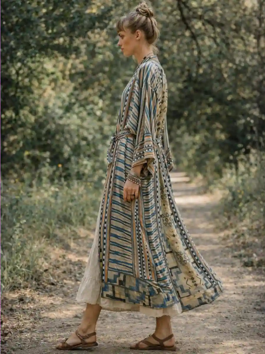 Aztec Print Boho Kimono