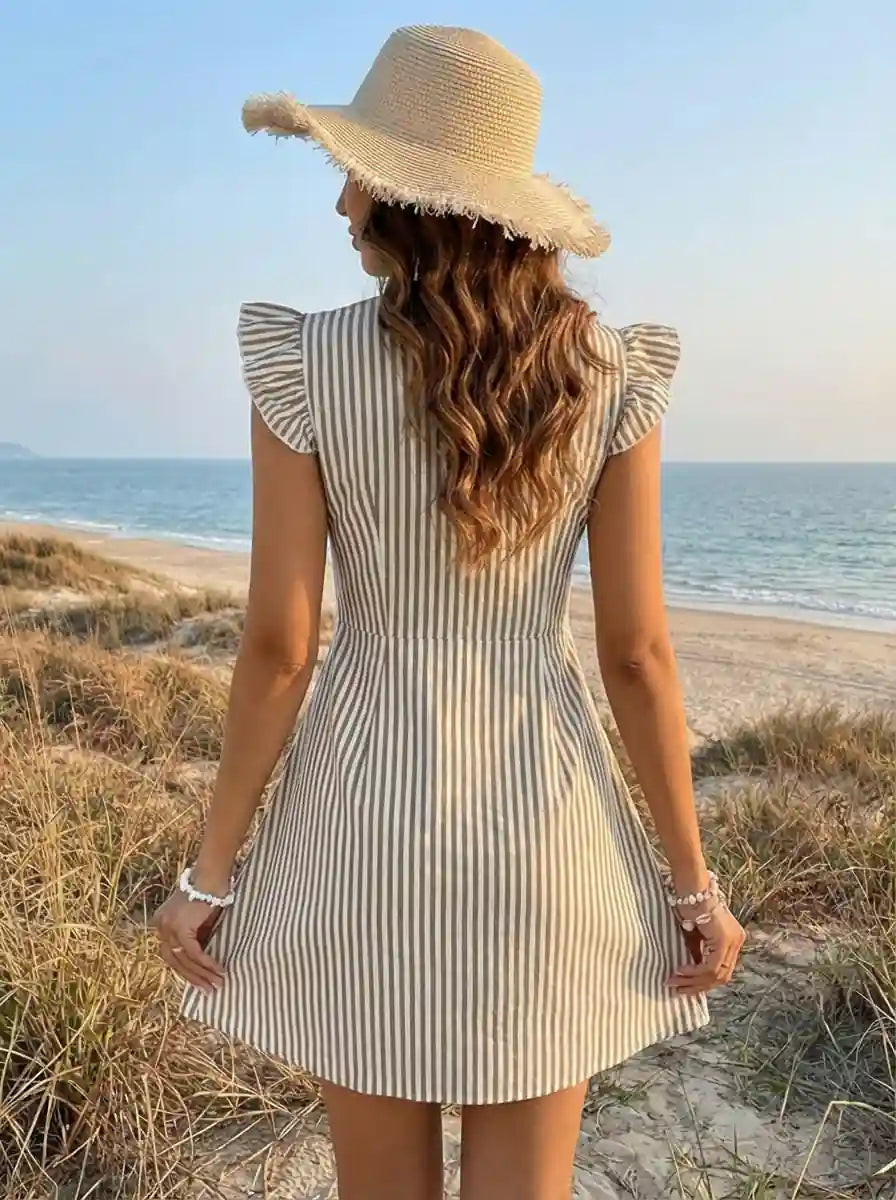 Bohemian Dress with Stripes