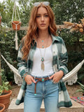 Boho Checked Shirt Jacket