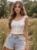Boho Embroidered White Crop Top