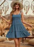 Boho Mini Dress in Blue