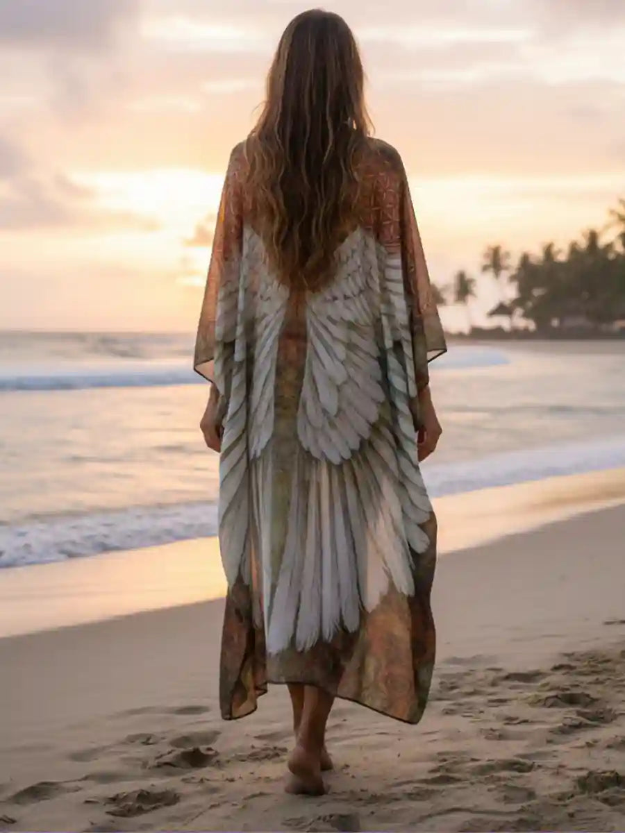 Boho Wing Print Kimono