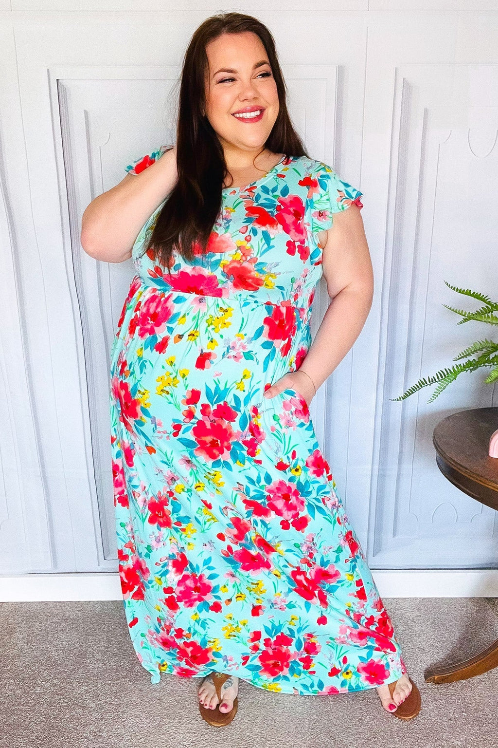 Floral Fit & Flare Maxi Dress