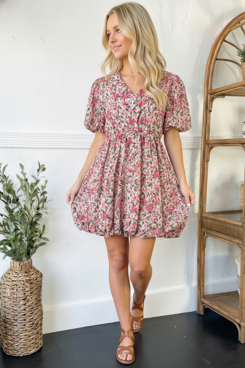 Florals Cotton Bubble Dress