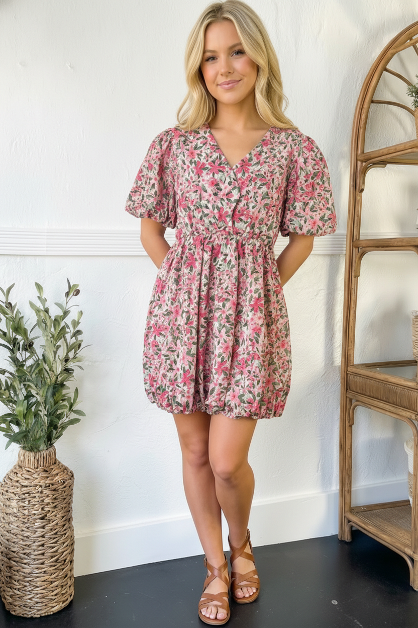 Florals Cotton Bubble Dress
