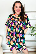 Ribbon Bow Tie Floral Babydoll Dress with Pockets
