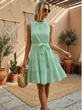 Italian Boho Dress in Pastel Green