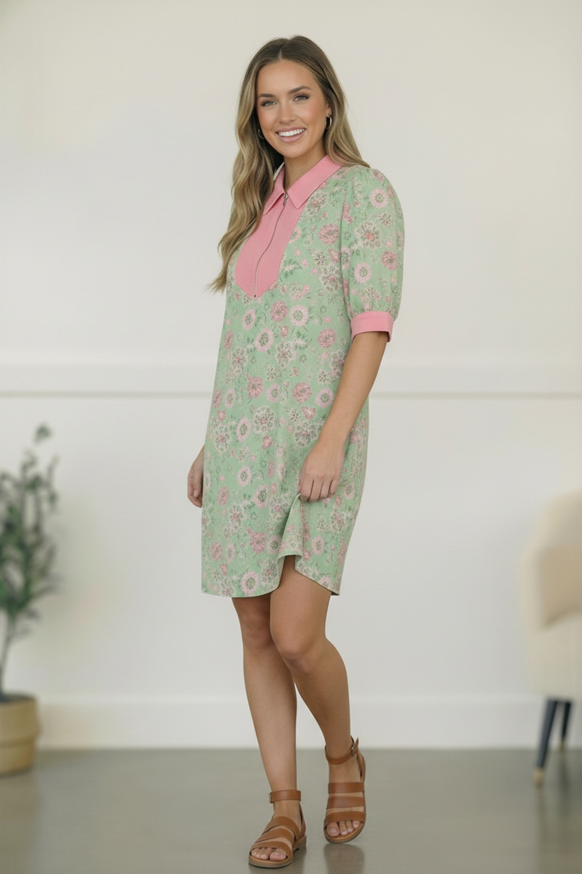 Mint Blossom Dress