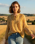 Lightweight Mustard Bohemian Blouse