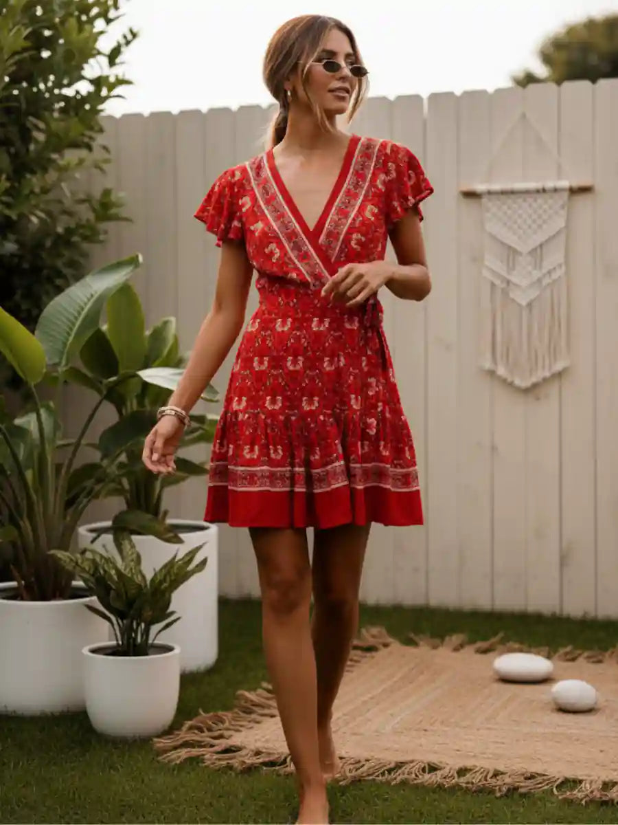 Red Boho-Style Dress