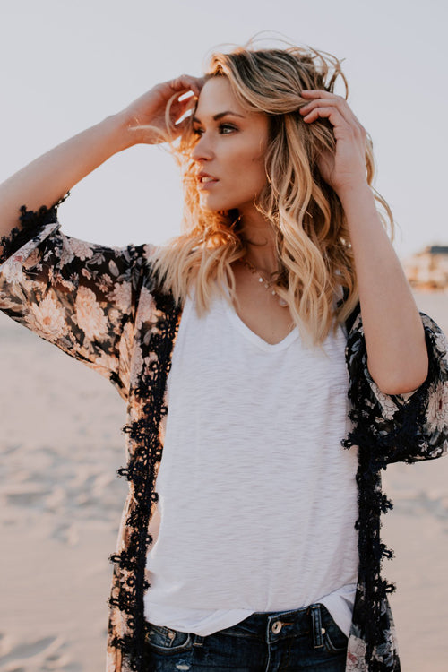Flower Chiffon Cardigan