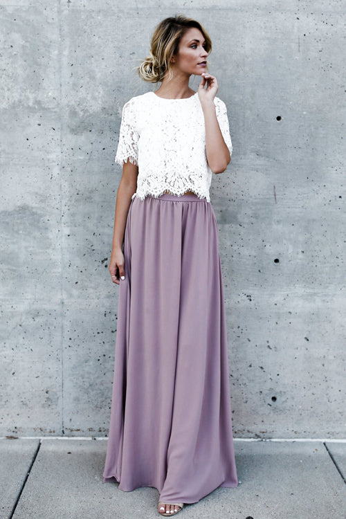 Round Neck Lace Short Sleeve Top - 3 Colors