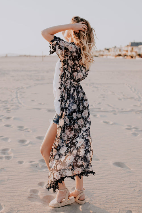 Flower Chiffon Cardigan
