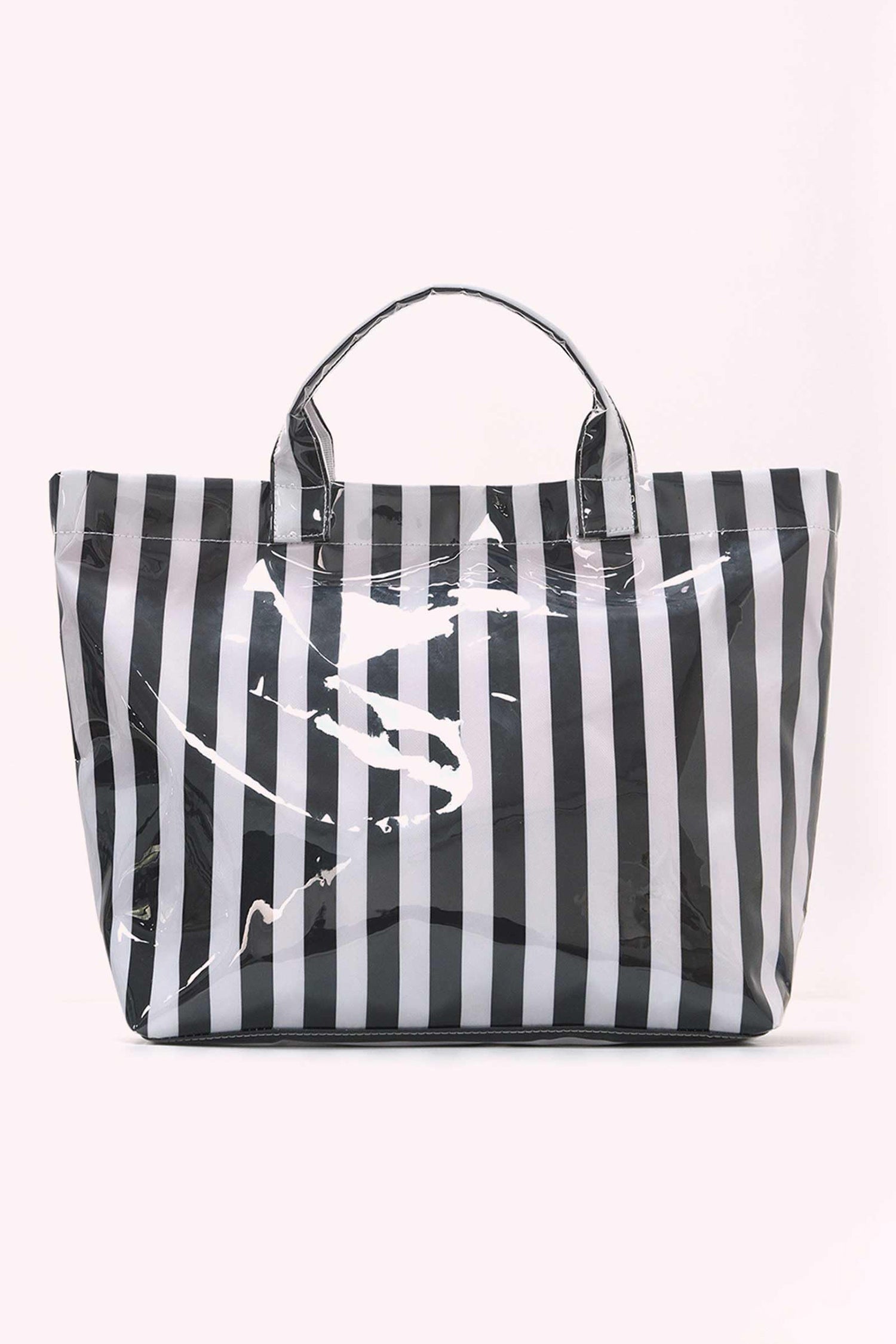 Rainbow Glossy Striped Vinyl Large Tote Bag